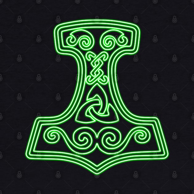 Thor hammer - Mjöllnir - green neon by la chataigne qui vole ⭐⭐⭐⭐⭐